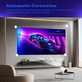 Mini Beamer, Home Cinema Beamer met Auto Keystone, 4K/200 ANSI Video Projector WiFi 6, BT 5.0, 130-inch scherm, 180 graden rotatie, geïntegreerd Android-besturingssysteem 11.0 (Wit)