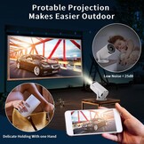 Mini Beamer, Home Cinema Beamer met Auto Keystone, 4K/200 ANSI Video Projector WiFi 6, BT 5.0, 130-inch scherm, 180 graden rotatie, geïntegreerd Android-besturingssysteem 11.0 (Wit)