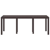 VidaXL Tuinstafel Poly Rattan Bruin 200x100x73 cm - 47% Korting