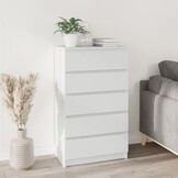 vidaXL Ladekast 60x36x103 cm bewerkt hout wit - 54% korting