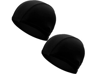 2x Zwarte Spandex Badmuts Unisex - Comfortabel & Elastisch