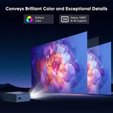 Smart Projector met Netflix, 1080P, 25000 Lumen, WiFi 6, Bluetooth, Wit/Zwart, 34% Korting