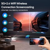 Smart Projector met Netflix, 1080P, 25000 Lumen, WiFi 6, Bluetooth, Wit/Zwart, 34% Korting