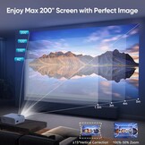 Smart Projector met Netflix, 1080P, 25000 Lumen, WiFi 6, Bluetooth, Wit/Zwart, 34% Korting