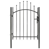 vidaXL Tuinpoort 1x1.5m Zwart Gepoedercoat Staal - 35% Korting