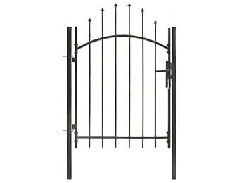 vidaXL Tuinpoort 1x1.5m Zwart Gepoedercoat Staal - 35% Korting