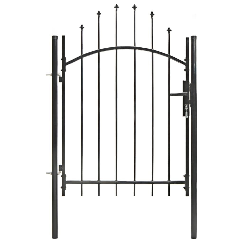vidaXL Tuinpoort 1x1.5m Zwart Gepoedercoat Staal - 35% Korting