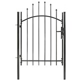 vidaXL Tuinpoort 1x1.5m Zwart Gepoedercoat Staal - 35% Korting