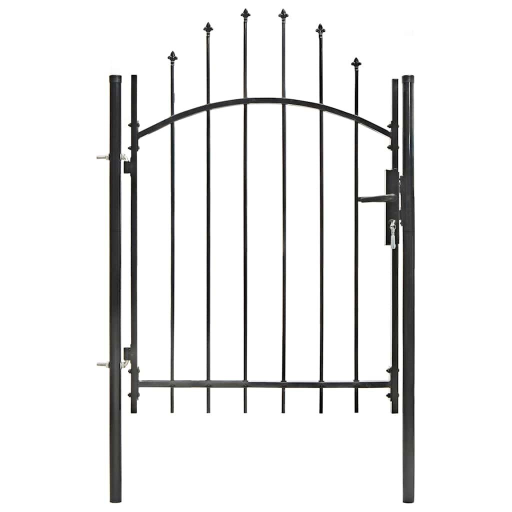 vidaXL Tuinpoort 1x1.5m Zwart Gepoedercoat Staal - 35% Korting