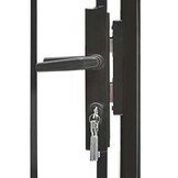 vidaXL Tuinpoort 1x1.5m Zwart Gepoedercoat Staal - 35% Korting