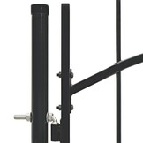 vidaXL Tuinpoort 1x1.5m Zwart Gepoedercoat Staal - 35% Korting