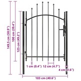 vidaXL Tuinpoort 1x1.5m Zwart Gepoedercoat Staal - 35% Korting