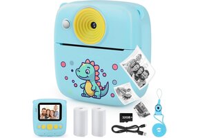 Instant Camera Kinderen Blauw - 48MP, 1080p Video, 32GB, Printfunctie | 50% Korting