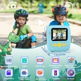 Dhapy Instant camera voor kinderen, 48 MP kindercamera, onmiddellijke camera met printpapier en 32 G TF-kaart, 1080p digitale camera voor kinderen, cadeaus voor jongens en meisjes, 3, 4, 5, 6, 7, 8, 9