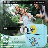 Dhapy Instant camera voor kinderen, 48 MP kindercamera, onmiddellijke camera met printpapier en 32 G TF-kaart, 1080p digitale camera voor kinderen, cadeaus voor jongens en meisjes, 3, 4, 5, 6, 7, 8, 9