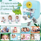 Dhapy Instant camera voor kinderen, 48 MP kindercamera, onmiddellijke camera met printpapier en 32 G TF-kaart, 1080p digitale camera voor kinderen, cadeaus voor jongens en meisjes, 3, 4, 5, 6, 7, 8, 9