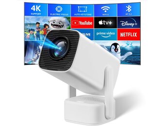 Draagbare beamer, Sepymp mini-projector 4K, 1080P FHD-WiFi 6-BT 5.2, vooraf geïnstalleerde app zoals Netflix, YouTube.