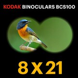 KODAK BCS100 Kinder Verrekijker 8x, Compacte en Ergonomische Verrekijker, Zachte Rubberen Bekleding, Draagriem en Opberghoes Inbegrepen - Rood, Ideaal voor Jongens en Meisjes van 3 tot 12 Jaar, Buitenspellen en Observatie