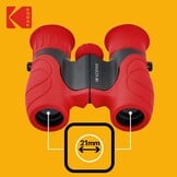 KODAK BCS100 Kinder Verrekijker 8x, Compacte en Ergonomische Verrekijker, Zachte Rubberen Bekleding, Draagriem en Opberghoes Inbegrepen - Rood, Ideaal voor Jongens en Meisjes van 3 tot 12 Jaar, Buitenspellen en Observatie