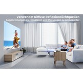 Draagbare projector met WiFi6, draagbare mini-projector, 18.000 lm, Full-HD, 1080P, Jimveo thuisbioscoop-ondersteuning voor HDMI/USB/iOS/Android
