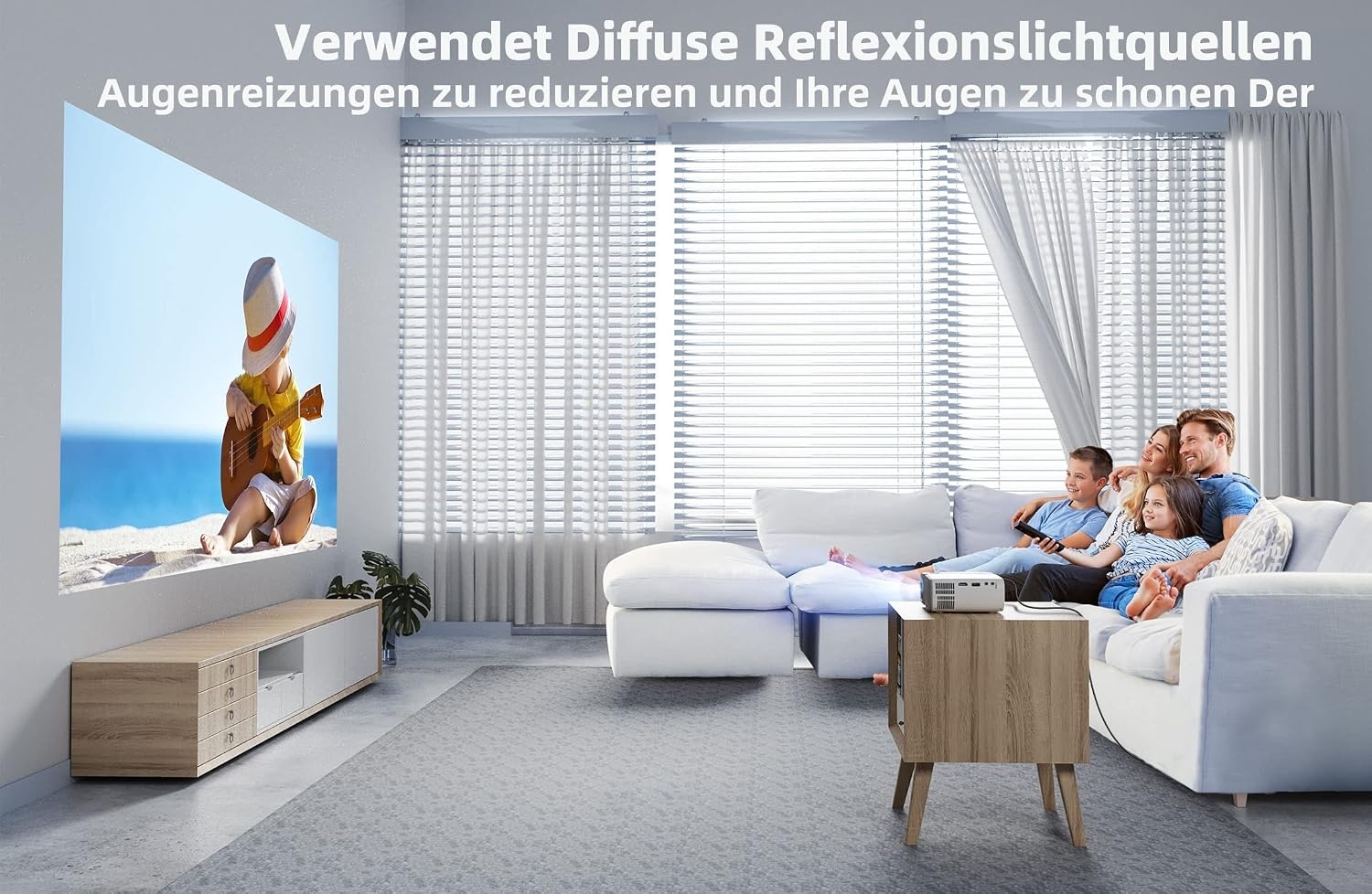 Draagbare projector met WiFi6, draagbare mini-projector, 18.000 lm, Full-HD, 1080P, Jimveo thuisbioscoop-ondersteuning voor HDMI/USB/iOS/Android