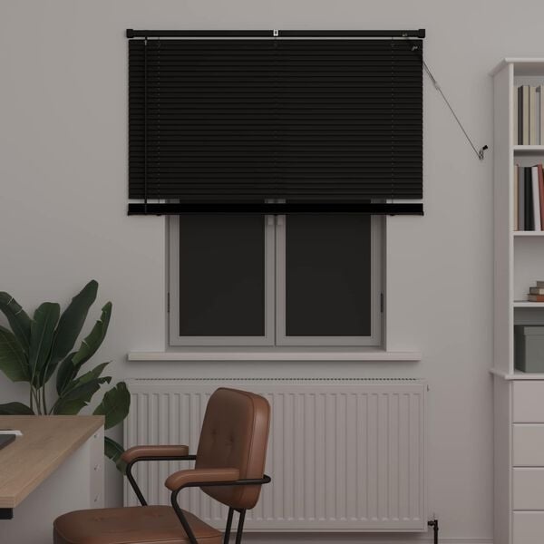 vidaXL Venetiaanse jaloezie Zwart 150x120cm - PVC met 33% korting