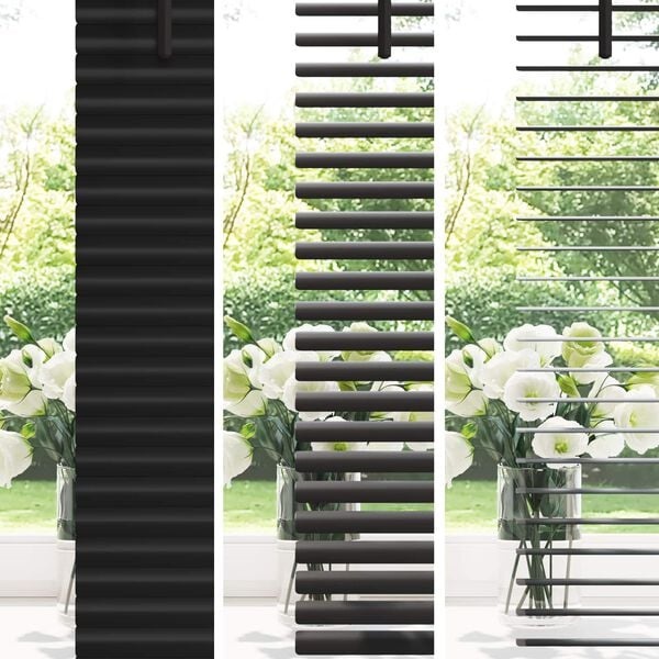 vidaXL Venetiaanse jaloezie Zwart 150x120cm - PVC met 33% korting