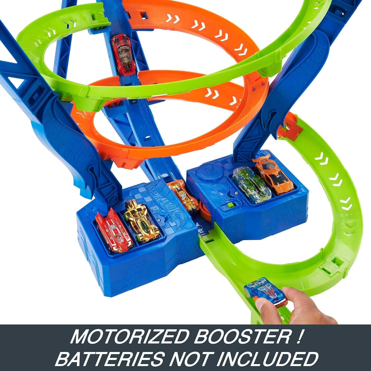 Hot Wheels Racebaan Spiral Speed Crash - Gemotoriseerd, 3 Crashzones - 34% Korting!