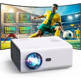 Mini Beamer 4K 1080P 18000 Lumen WiFi Bluetooth - Wit Zwart - 34% Korting