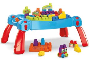 Mega Bloks Bouw- en Leertafel Blauw - 30-delig - 45% Korting