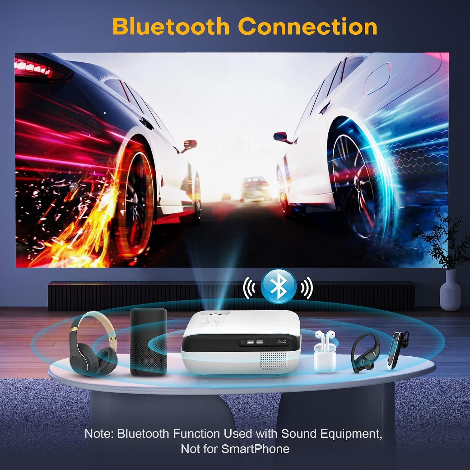 Draagbare Beamer 9500 Lumen 4K Home Cinema - Wit Zwart - 35% Korting
