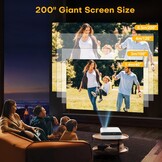 Draagbare Beamer 9500 Lumen 4K Home Cinema - Wit Zwart - 35% Korting