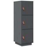 Hoge Kast van Grenenhout in Grijs - 35% Korting