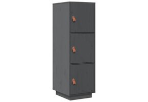 Grijze Hoge Kast van Massief Grenenhout - 34x40x108,5 cm (41% Korting)