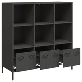 Hoge Kast Staal Zwart 101,5x39x103,5 cm - 34% Korting