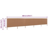 vidaXL Windscherm 5-panelen Taupe 600x160 cm - 34% Korting