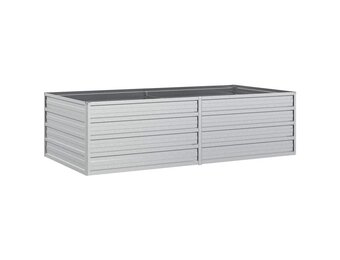 Verhoogde Plantenbak 160x80x45 cm Gegalvaniseerd Staal Zilver - 33% Korting