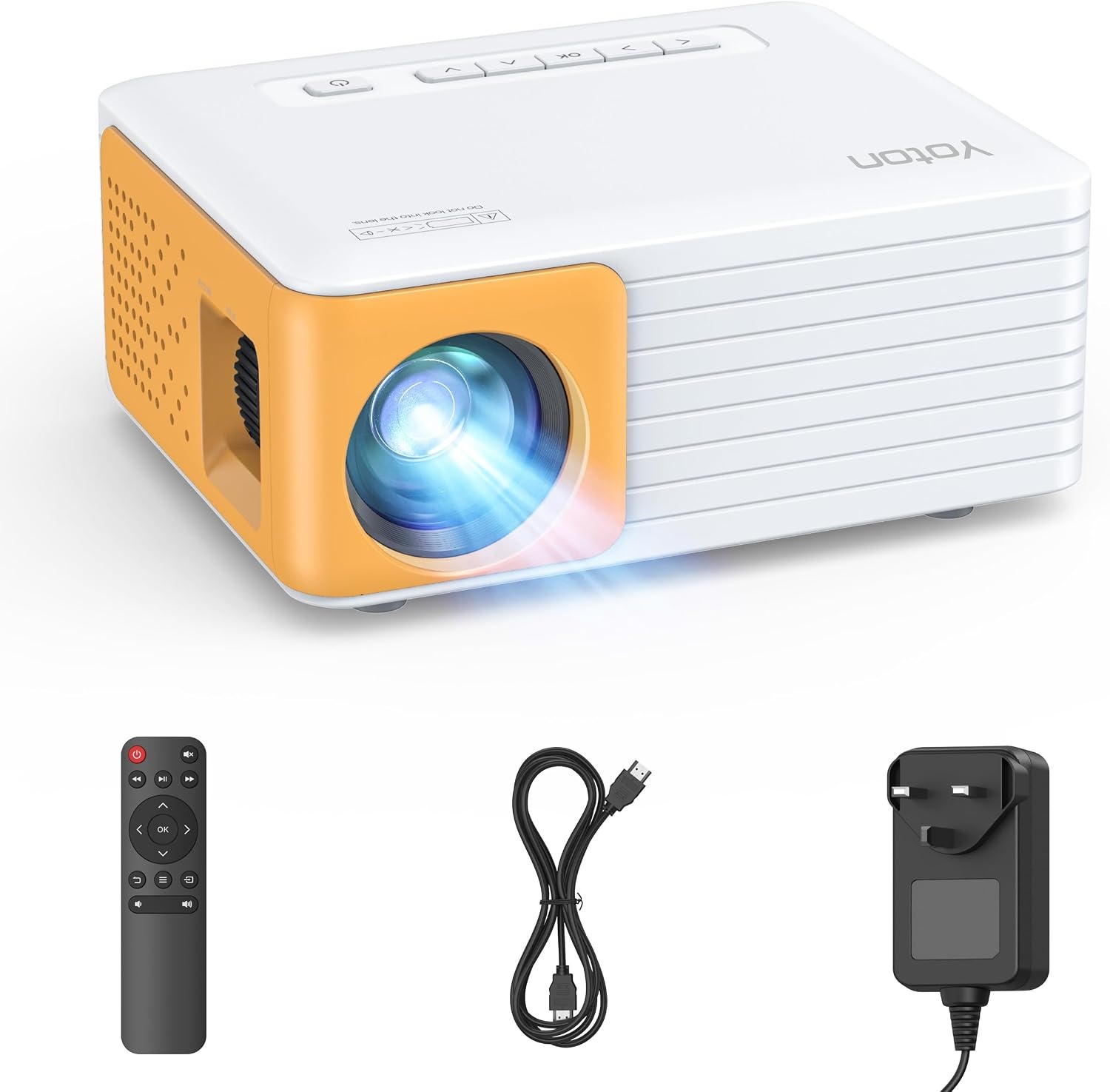 Mini Beamer Full HD 1080P WiFi Bluetooth Geel - 34% Korting