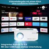 Smart projector 1080P 4K 8K Wit 12000 Lumen Android WiFi Bluetooth - 35% Korting