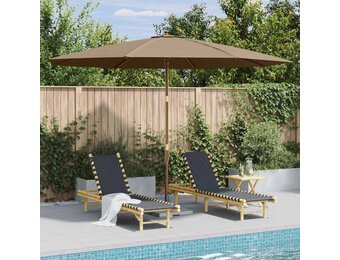 Parasol 350 cm Taupe - Houten Paal - 35% Korting