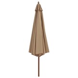 Parasol 350 cm Taupe - Houten Paal - 35% Korting