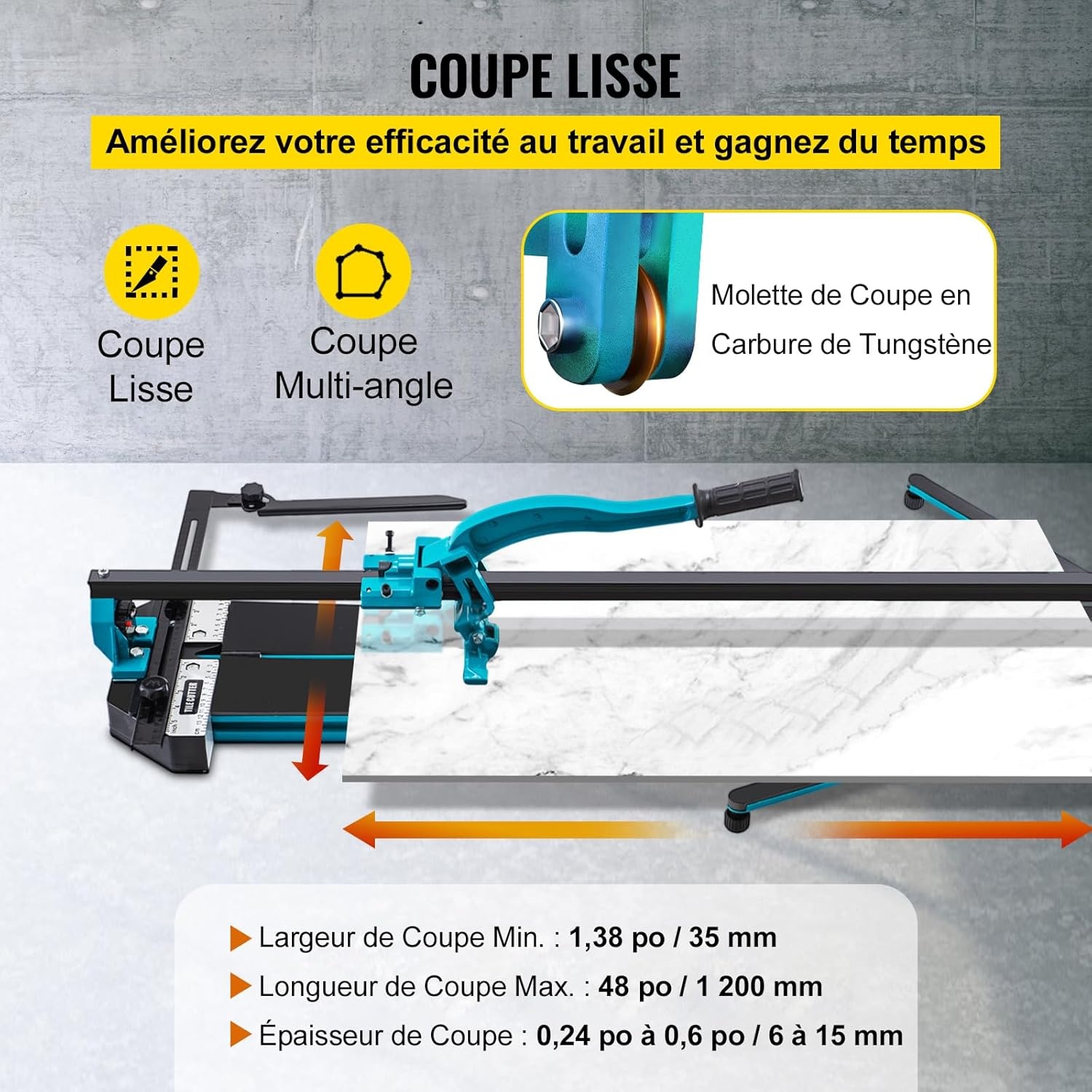 Handmatige Tegelsnijder 1200mm Blauw met Laser - 35% Korting