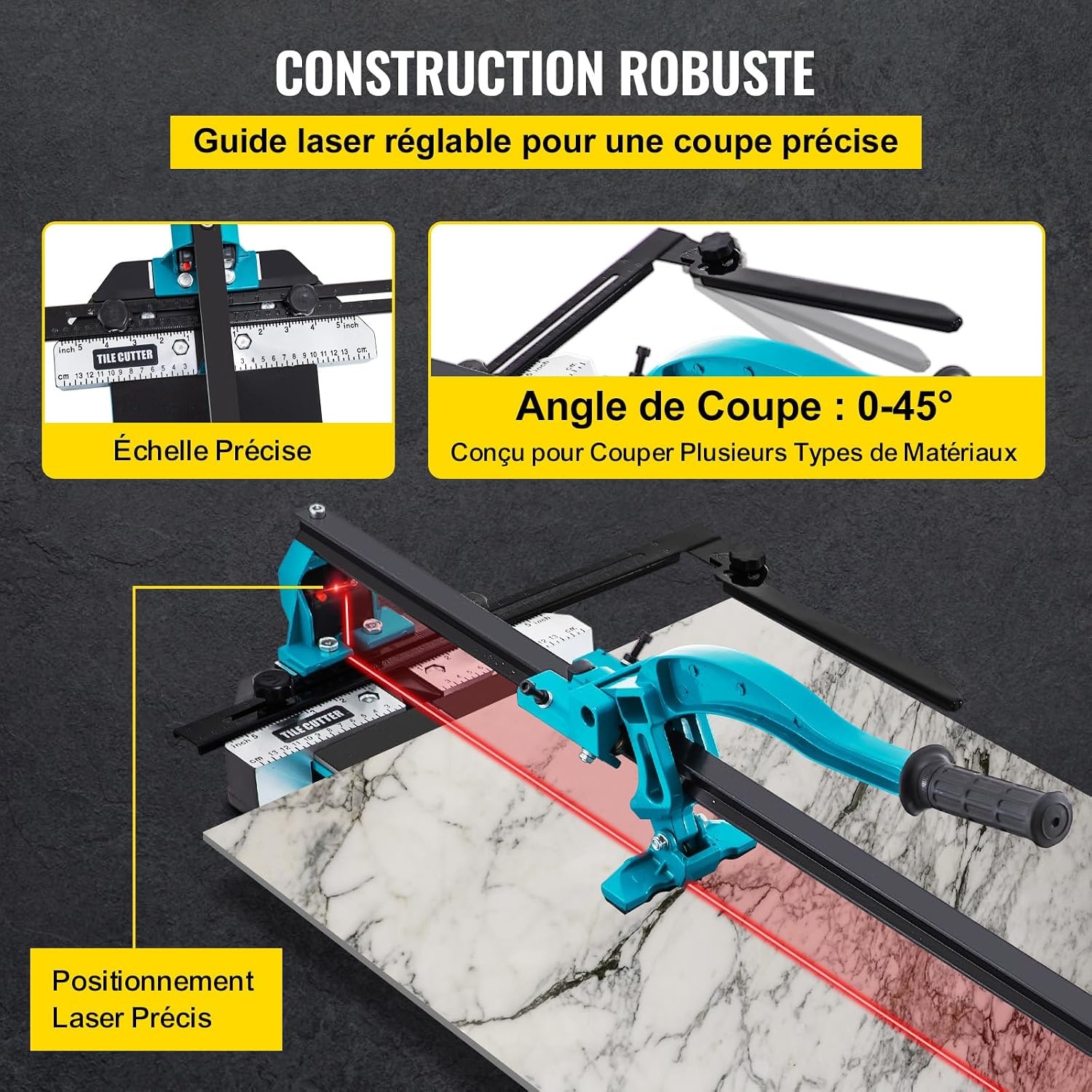 Handmatige Tegelsnijder 1200mm Blauw met Laser - 35% Korting