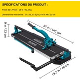 Handmatige Tegelsnijder 1200mm Blauw met Laser - 35% Korting