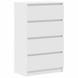 Wit Dressoir Bewerkt Hout 60x35x98,5 cm - 35% Korting