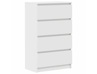 Wit Dressoir Bewerkt Hout 60x35x98,5 cm - 35% Korting