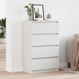 Wit Dressoir Bewerkt Hout 60x35x98,5 cm - 35% Korting