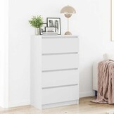 Wit Dressoir Bewerkt Hout 60x35x98,5 cm - 35% Korting