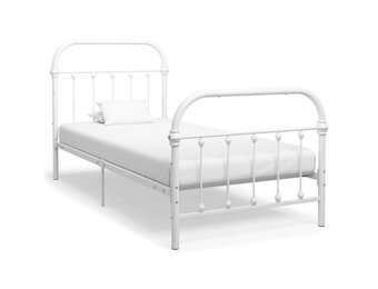 vidaXL Bedframe Metaal Wit 100x200 cm - 34% Korting!