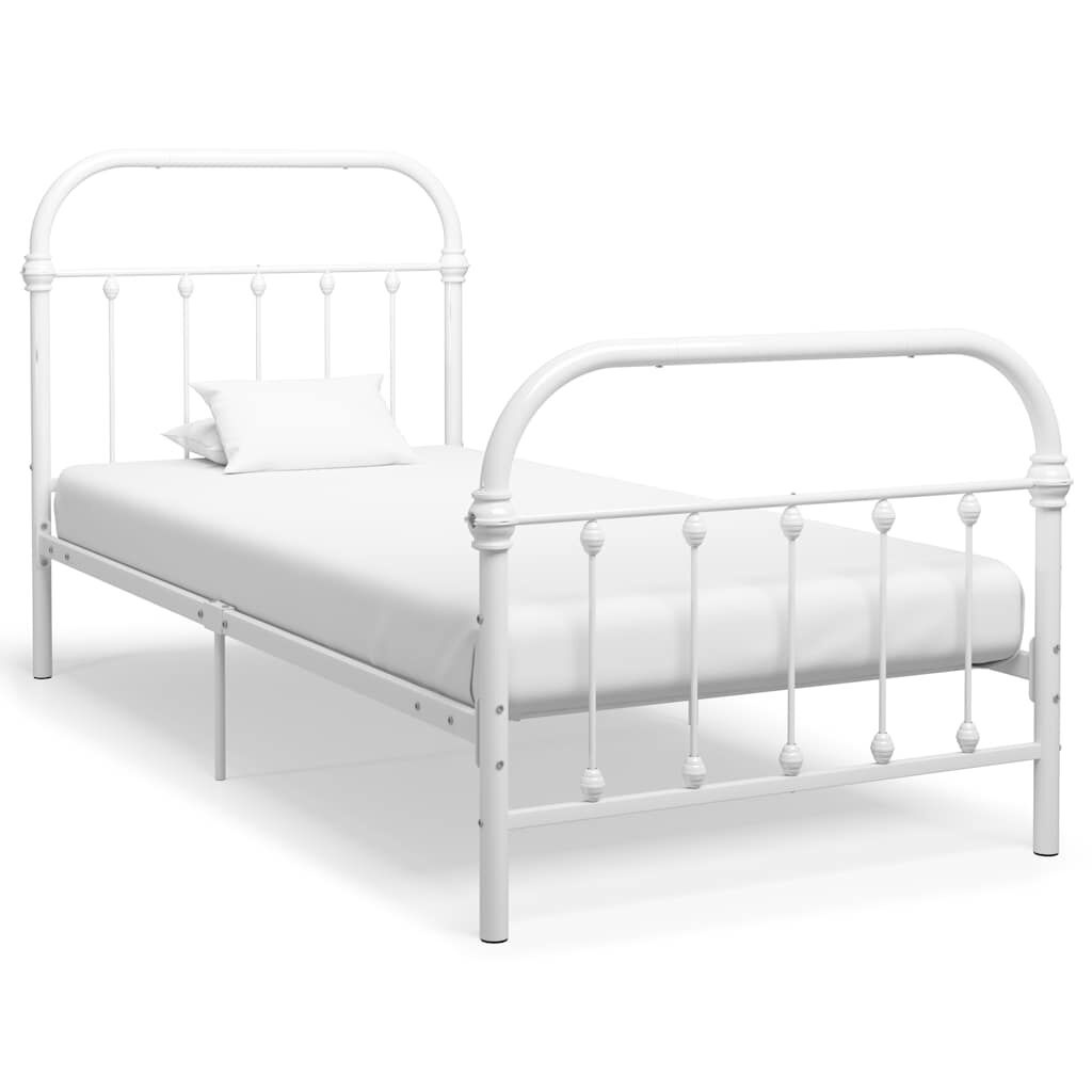 vidaXL Bedframe Metaal Wit 100x200 cm - 34% Korting!